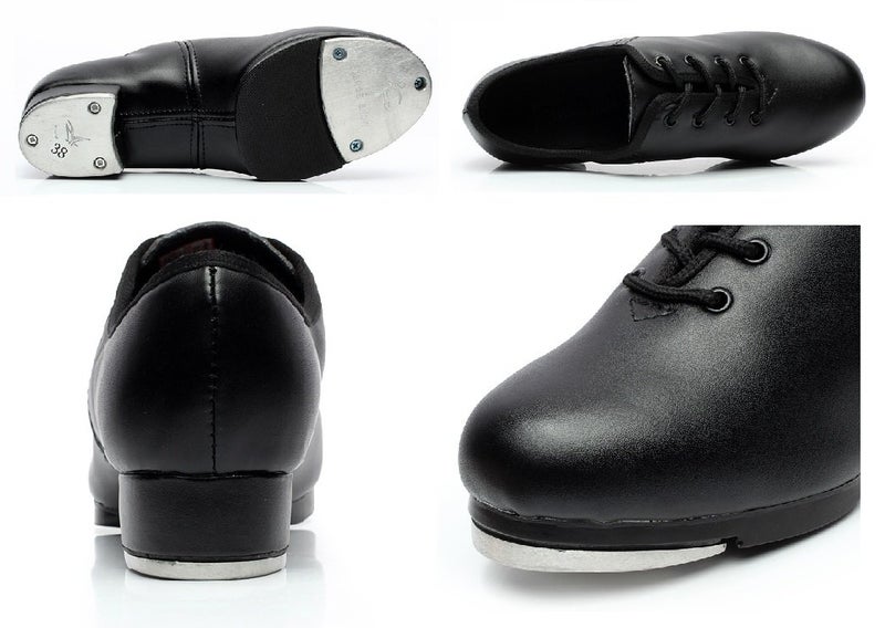 BeiBestCoat Dance Womens Tap Shoes Dancing Shoes for Women,Ladies,Girls, Black (7.5 w) - Image 5